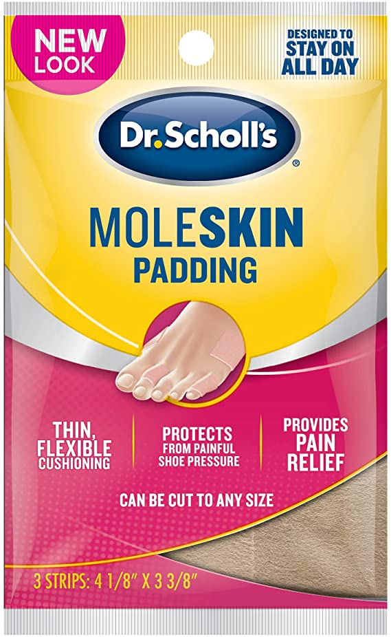 Dr. Scholl's Moleskin Padding, 3 Strips, Can Be Cut to Any Size