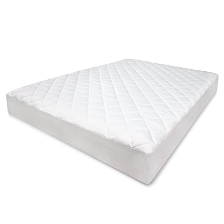 SensorPEDIC CoolMax Luxurious 300 Thread Count Diamond Quilted Mattress Pad, King, White