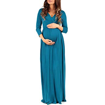 Women's Wraped Ruched Maternity Dress - Made in USA