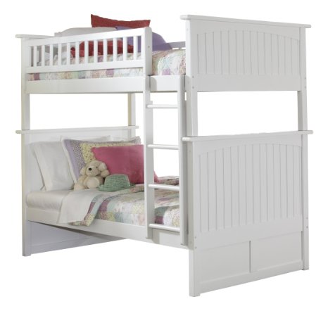 Nantucket Bunk Bed, Twin Over Twin, White