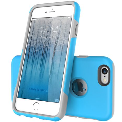 iPhone 6S Case TOTU Shockproof Dual-layer Hybrid Candy Protective Updated Case for iPhone 6 2014 iPhone 6S 2015 cyan Blue  Haze Gray