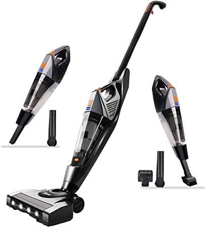 Hikeren Cordless Vacuum-Cleaner, 12000Pa Powerful-Suction Stick-Vacuum, 4 in 1 Lightweight Handheld Vacuum Cleaner for Home Hard Floor Carpet Car Pet, H603(Black)