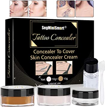 Tattoo Concealer,Scar Concealer,Makeup Concealer,Scar/Birthmarks/Vitiligo, Waterproof Concealer, Professional Waterproof Tattoos Cover Up Makeup Concealer Set