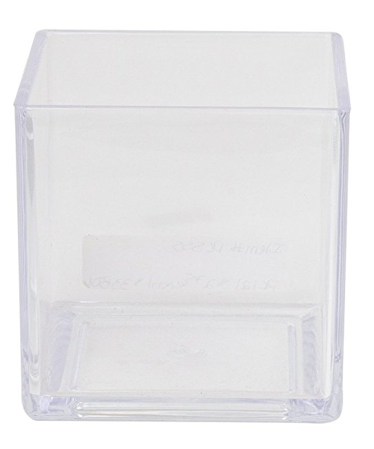 Flower Acrylic Vase Decorative Centerpiece For Home or Wedding by Royal Imports - Break Resistant - Cube Shape, 5"x5", 5" Tall