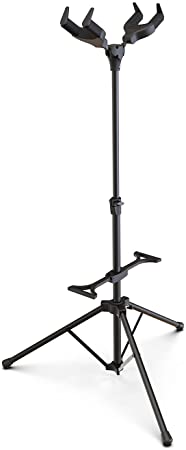 Auto Lock Guitar Stand, Ohuhu Double Hang-It Guitar Stands, Universal Portable Tripod Guitar Stand Acoustic, Adjustable Folding Electric Guitar Stand for Guitars, Basses, Mandolins, Banjos, Ukuleles