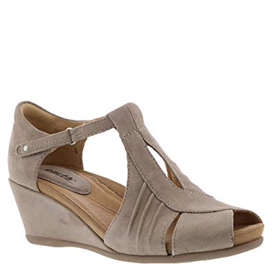 Earth Womens Primrose Leather Peep Toe Casual Platform Sandals