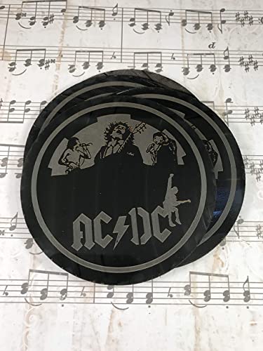 ac-dc vinyl coaster made from a record artist represntation