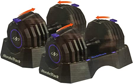 Select-A-Weight 50lb Adjustable Dumbbell Set with Storage Trays