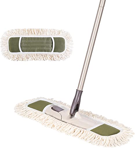 Eyliden Dust Mop, Microfiber Mops for Floor Cleaning, with Extendable Adjustable Handle and 2 Washable Mops Pads, Wet & Dry Floor Cleaning Mop for Hardwood, Tiles, Laminate, Vinyl (Army Green)