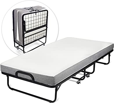 Milliard Diplomat Folding Bed – Cot Size - with Luxurious Memory Foam Mattress and a Super Strong Sturdy Frame – 75” x 31"