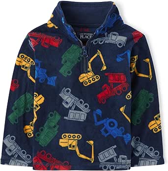 The Children's Place Baby Toddler Boys Warm Fleece Quarter Zip Pullover