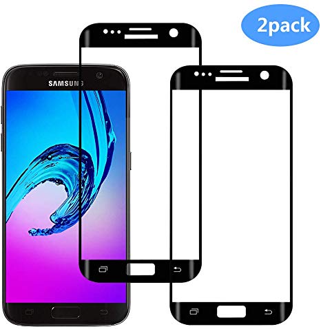RJMAC Galaxy S7 Edge Screen Protector, S7 Edge 3D Curved Tempered Glass Screen Protectors [Full Screen Coverage] [ Anti-Scratch] [Easy-Install] [Bubble-Free] compatible for Galaxy S7 Edge - 2 PACK
