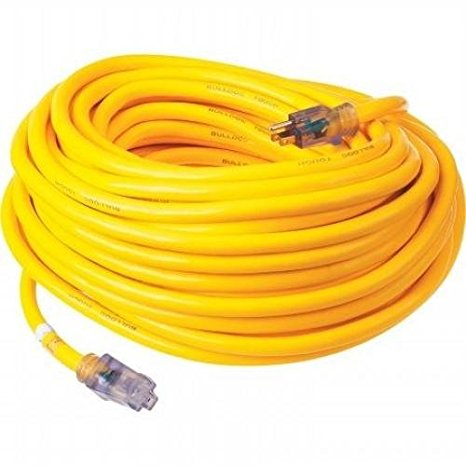 Prime Wire & Cable LT511935 100-Foot 10/3 SJTOW Bulldog Tough Ultra Heavy Duty Extension Cord with Prime Light Indicator Light, Yellow
