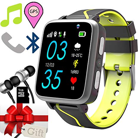 Jesam Kids Smart Watch With Music Player - GPS Tracker Watch With MP3 Player Bluetooth Smartwatch with Activity Fitness Tracker Pedometer Camera FM Alarm Clock Flashlight for Girls Boys