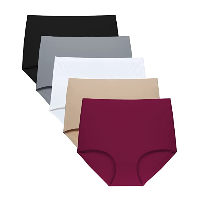FallSweet No Show High Waist Briefs Underwear for Women Seamless Panties Multi Pack