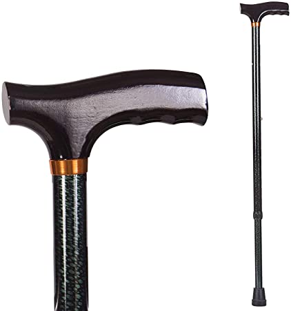 DMI Lightweight Aluminum Adjustable Walking Cane with Derby-Top Handle for Men and Women