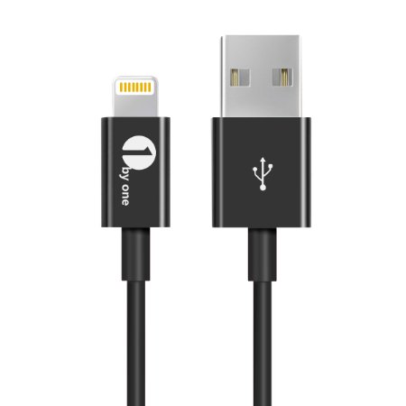 [Apple MFI Certified] 1byone Lightning to USB Cable 3.3ft / 1m for iPhone 6s 6 Plus 5s 5c 5, iPad mini, iPad Air, iPad Pro, iPod touch 6th Gen / nano 7th Gen, Black
