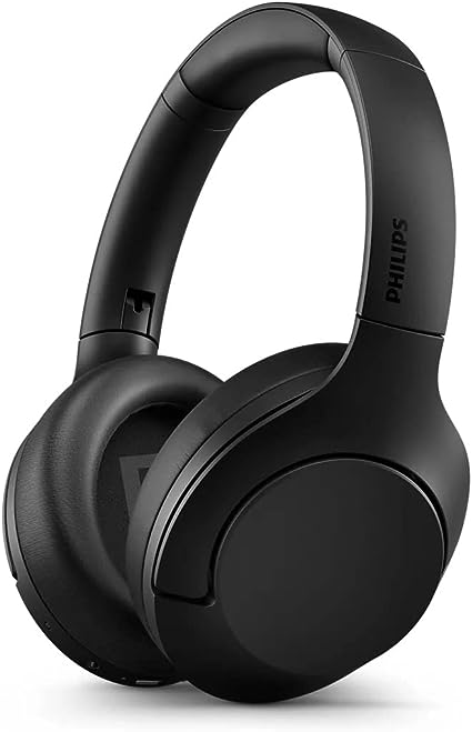 PHILIPS Audio TAH8506BK Over-Ear Wireless Active Noise Cancelling Pro Headphones | Offer Bluetooth 2 Device Multipoint Connectivity | Slim & Flat Folding Design | Deep Bass | 60 Hours Playtime