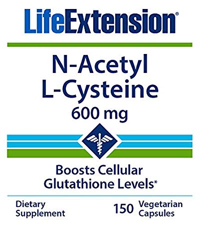 Life Extension N-Acetyl-L-Cysteine (NAC) 600mg, 150 Vegetarian Capsules