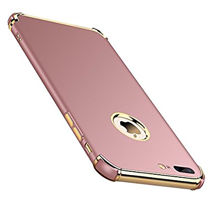 Chengming 3 in 1 Anti-Scratch Anti-fingerprint Shockproof Electroplate Frame Strong Magnetic Adsorption with Non Slip Coated Case for iPhone 7 (4.7 inch)
