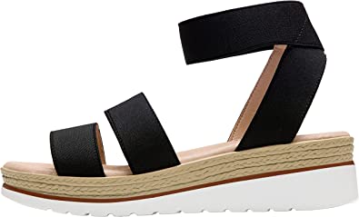 Jeossy Women's Wedge Sandals 18 Comfort Platform Sandals Soft Stretch Textile Upper Summer Shoes