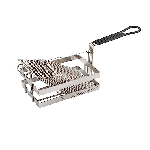 Winco TB-18, Tostada Basket For 18 6-Inch Shells, Deep Fryer Tostada Holder Basket, Commercial Heavy-Duty Tostada Fry Basket with Grip Handle