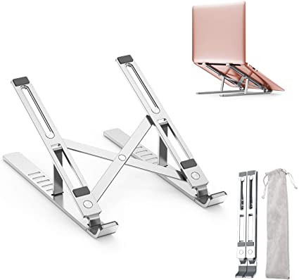 Laptop Stand Aluminum Laptop Riser GUSGU Universal Adjustable Laptop Stand Portable Tablet Stand with 6 Levels Height Compatible with MacBook Air Pro, Dell XPS, More 10-15.6 Inches PC Notebook, Tablet