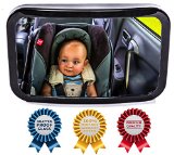 Baby Backseat Mirror for Car - View Infant in Rear Facing Car Seat - Best Newborn Safety With Secure Headrest Double-Strap - Essential Car Seat Accessories - 100 Lifetime Satisfaction Guarantee