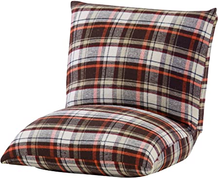 Azumaya Compact Kotatsu Floor Cushion Chair RKC-927BR Brown Check design