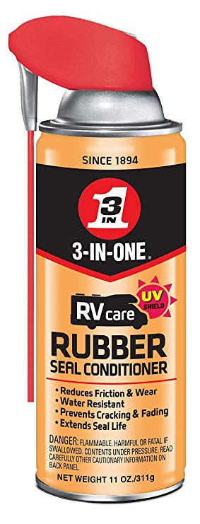 3-IN-ONE RV Care Rubber Seal Conditioner with UV Shield, Water Resistant Formula, Reduce Friction and Prevent Cracking or Fading, 11 oz
