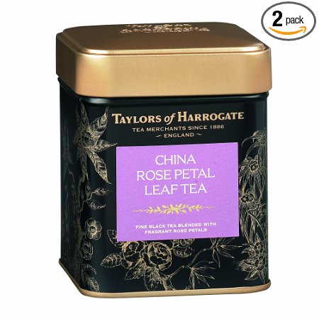 Taylors of Harrogate China Rose Petal Leaf Tea Loose Leaf 441-Ounce Tins Pack of 2