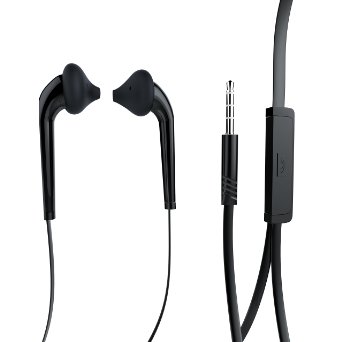 Vomach Headphone Hi-Fi Stereo Sound Clear Treble In-Line Microphone Noise-Isolating Anti-Tangle Flat Wire 4725 Inch 12M Compatible with Devices with 35mm Jack Sleek Black