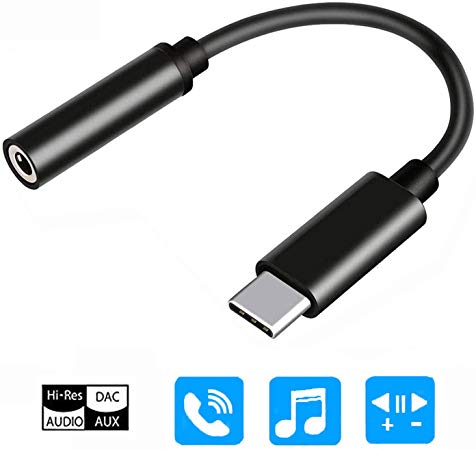 USB C to Headphones Adapter, Adovs USB C to 3.5mm Earphones Audio Jack Adapter Compatible with Google Pixel 4/4xl/3/3xl/2/2xl, Moto Z/Z2, HTC U11, Huawei, Essential Phone