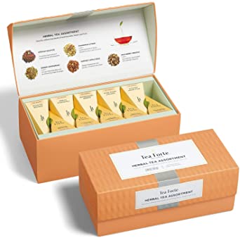 Tea Forte Presentation Box Sampler with 20 Handcrafted Pyramid Tea Infusers - Herbal Tea Assortment