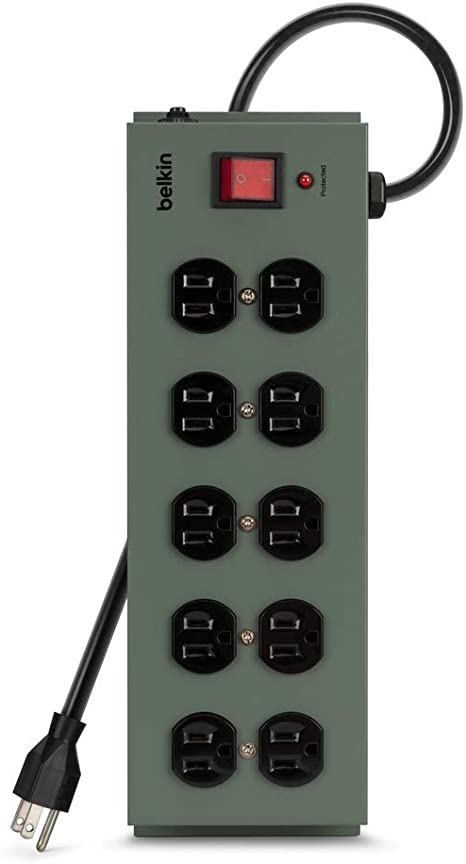 Belkin 10 Outlet Metal Surge Protector, F9D1000-15