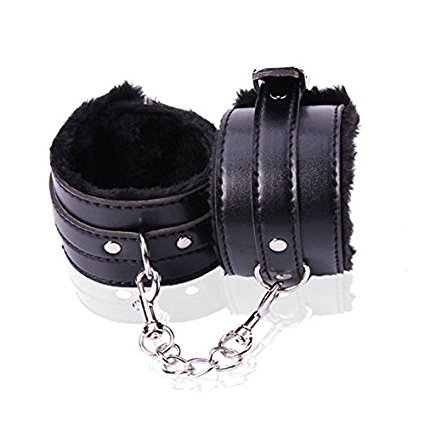 Tenflyer Adjustable PU   Soft Plush Metal Hancuffs Ankle Bracelets Couple Sex Toys