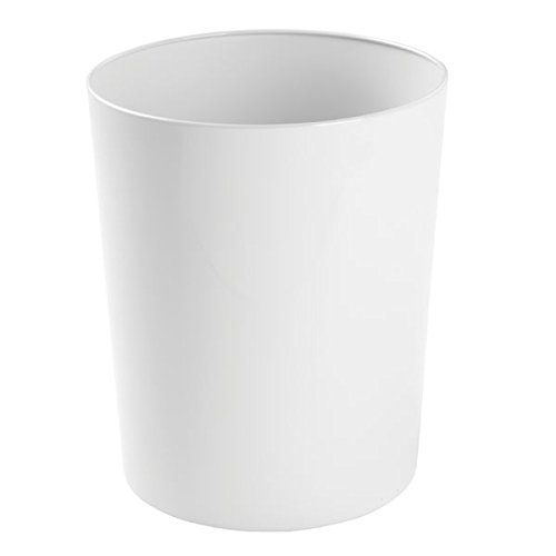 InterDesign Patton Wastebasket Trash Can for Bathroom, Office, Kitchen - White