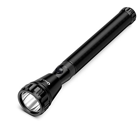 OxyLED MD01 Super Bright Rechargeable CREE LED Flashlight, 300M Irradiation Distance Flashlight with Over 100,000h Lifespan, Long Tube Body Design, 2 x Li-ion Battery   Power Adapter