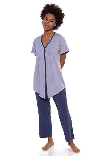 Women's Short Sleeve PJ Set - PJs in Bamboo Viscose by Texere (Sweet Paradise)