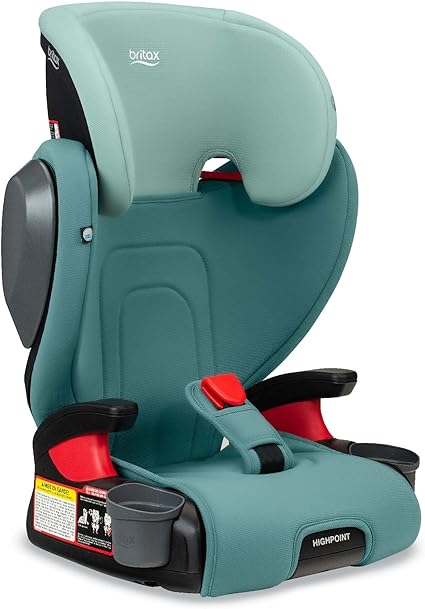 Britax Highpoint Backless Belt-Positioning Booster Seat, SafeWash Green Ombre, 12.0 pounds