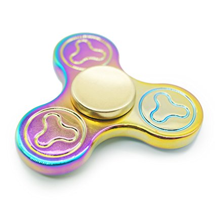 EDsportshouse Colorful Hand Spiner Toy for relieving ADHD, Anxiety, Boredom EDC Tri-Spinner Fidget Toy Smooth Surface Finish Ultra Durable (A-Multicolor)