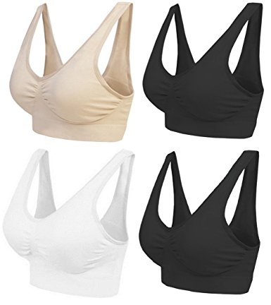 4 Pack Marielle Bra® - The Ultimate comfort Bra. Premium Quality Thick Material - Guaranteed Best On The Market Seamless Support Comfort Stretch Action S-XXXXL!
