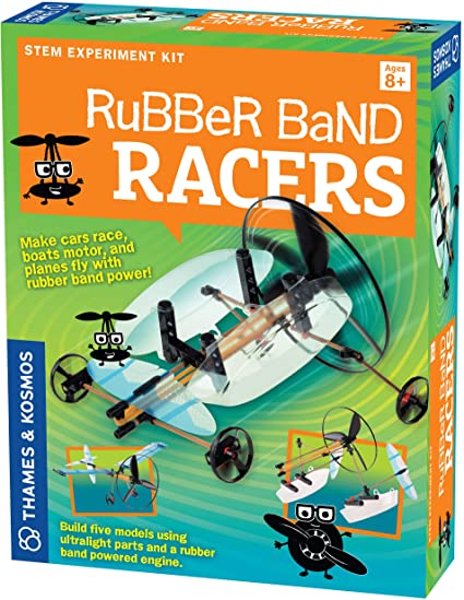 Thames & Kosmos | Rubber Band Racers Kit | Science Kit | Includes Color Education Manual | Science Toy for Kids 8