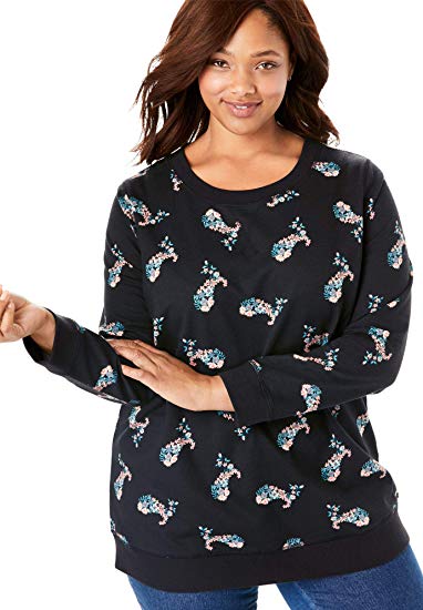 Woman Within Women's Plus Size French Terry Sweatshirt