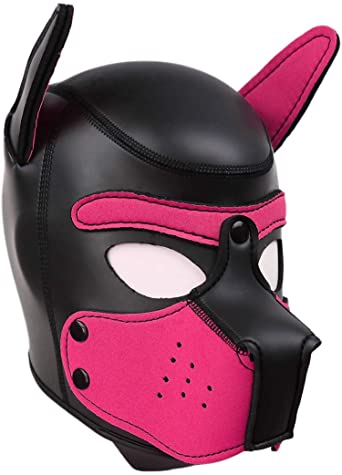 HOT TIME Neoprene Thick Puppy Hood Custom Animal Head Mask Novelty Costume Dog Head Masks Unisex