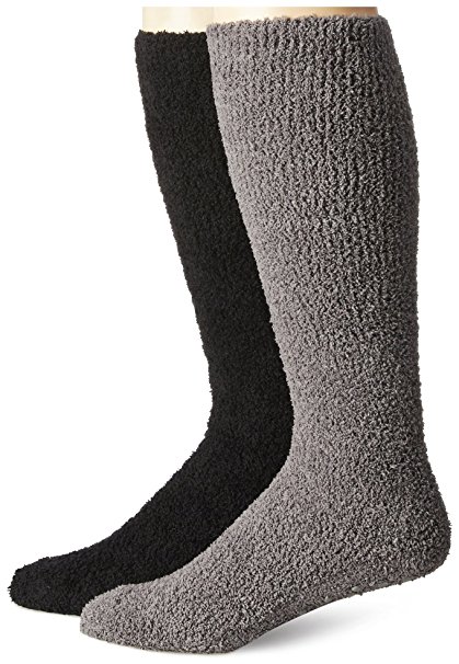 Muk Luks Men's Micro Chenille Knee High 2 Pair Sock Pack