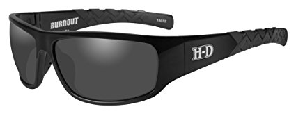 Harley-Davidson Men's Burnout HD Sunglasses, Gray Lens/Gloss Black Frame HABNT01