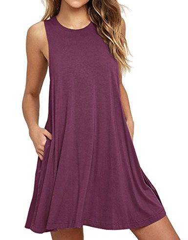 Viishow Women's Long Sleeves Pockets Dress Casual Swing T-Shirt Dresses