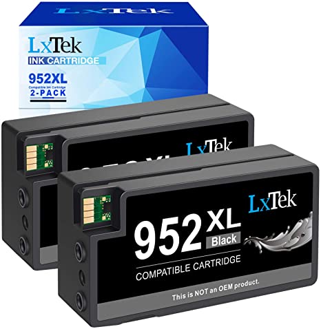 LxTek Compatible Ink Cartridge Replacement for HP 952XL 952 XL Ink cartridges to use with Officejet Pro 8710 8720 7740 8740 7720 8715 8725 8702 8216 8210 Printer (2 Black)