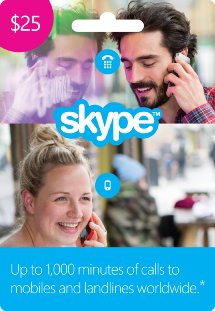 $25 Skype Credit Gift Card [Online Code]